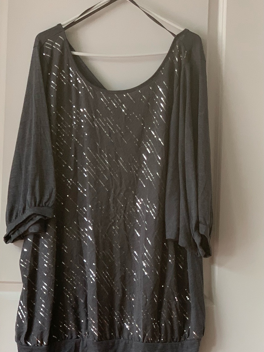 Torrid Gray Tunic With Sequin Embellishment
